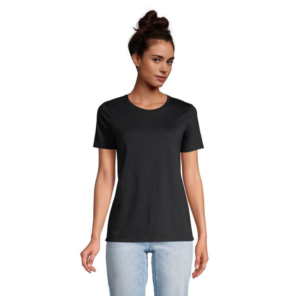 Lands' End -  Women's Relaxed Supima Cotton Crew Neck Black